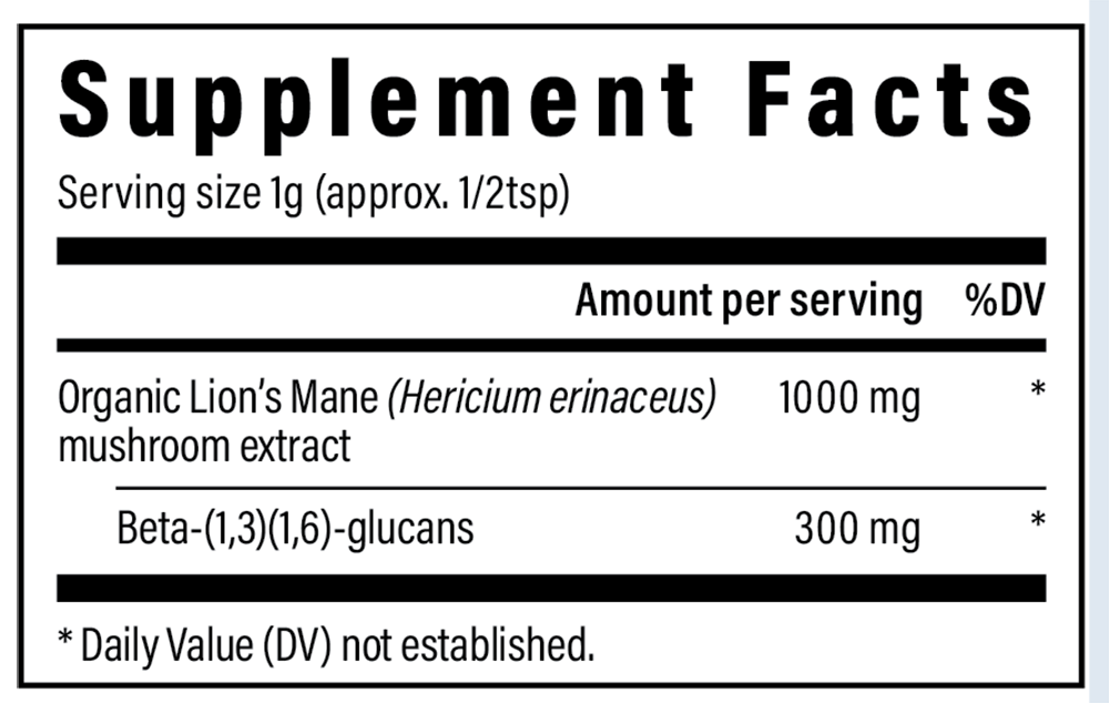 Lion's Mane Mushroom Powder 60 SRVG