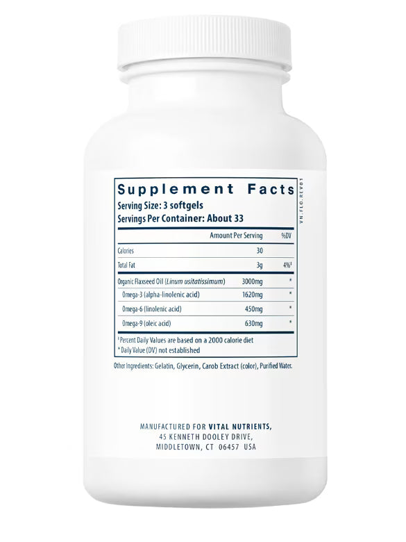 Flax Oil Vital Nutrients 100 GELS