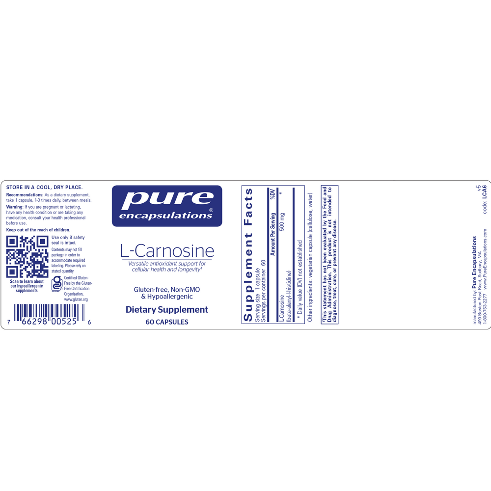 L-Carnosine Pure 60 CAPS
