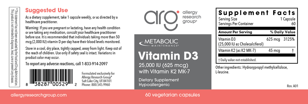 Vitamin D3 25k K2 60 CAPS