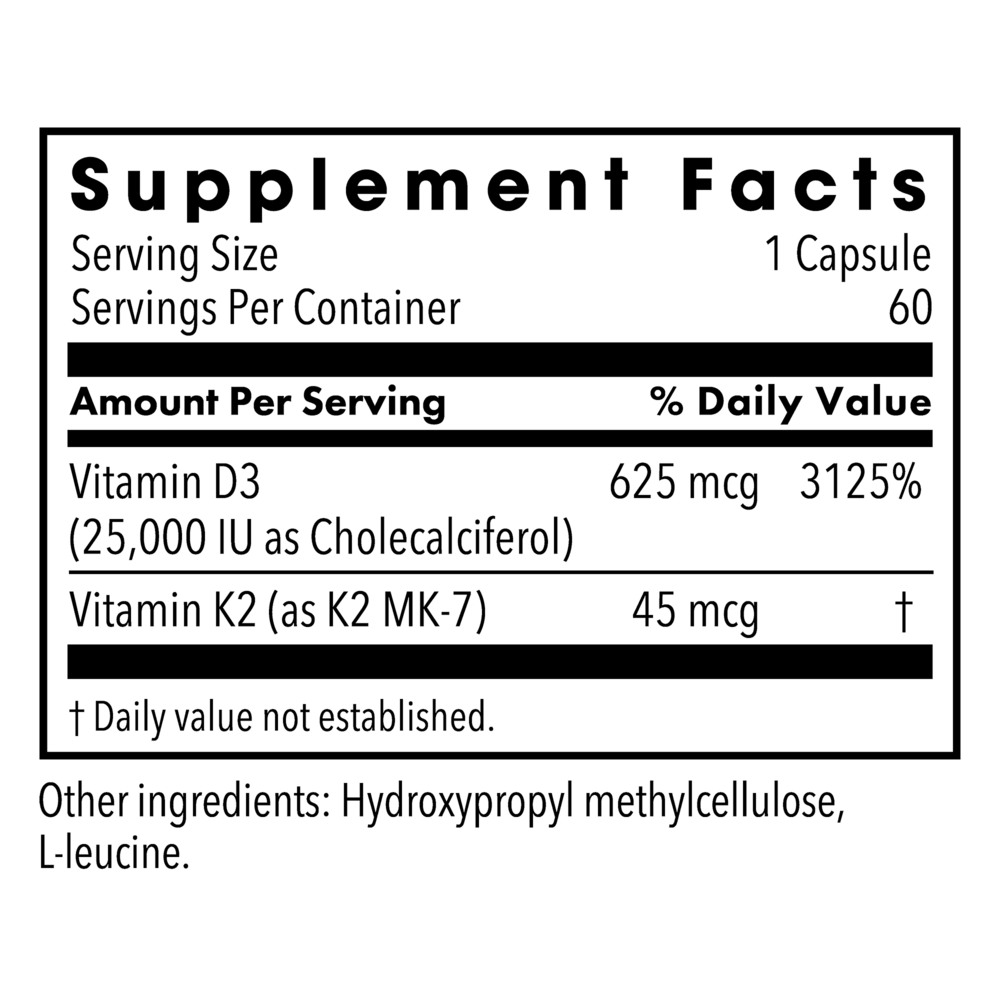 Vitamin D3 25k K2 60 CAPS