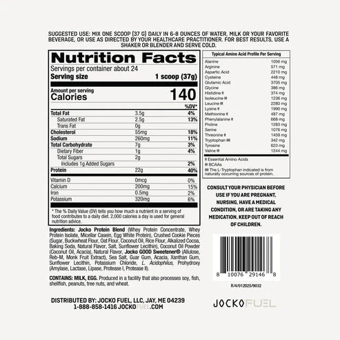 JOCKO COOKIES & CREAM PROTEIN 31 SRVG