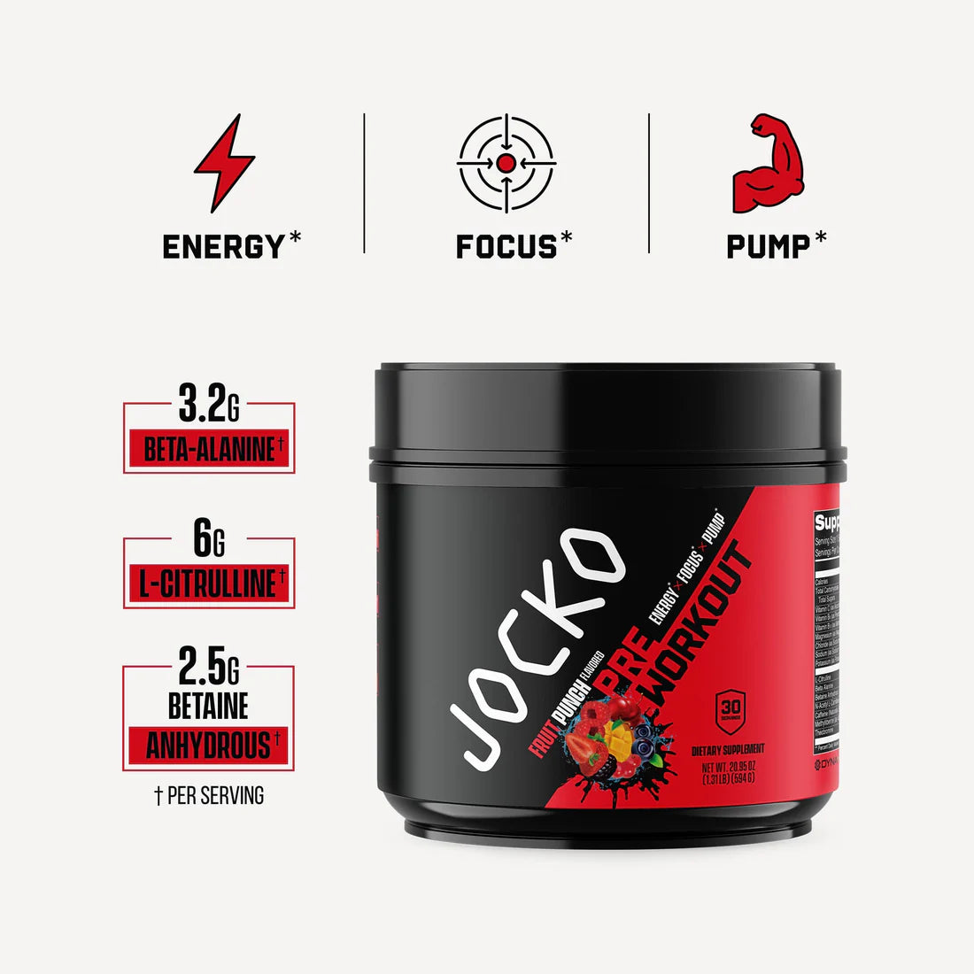 Jocko Pre Fruit Punch 30 SRVG