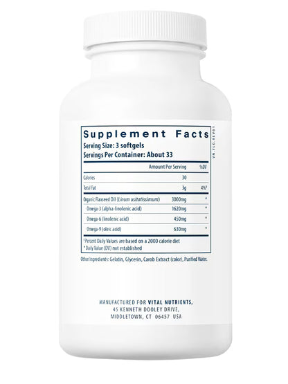 Flax Oil Vital Nutrients 100 GELS
