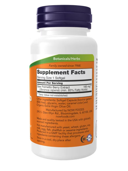 NOW Saw Palmetto 160 mg 120 GELS